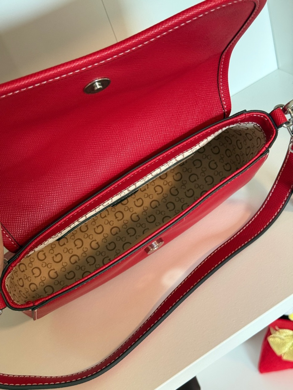 GUESS Red Crossbody Bag with Cherry Charm - Picture 5 of 6